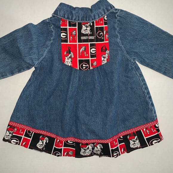 VTG Baby Guess Georgia Bulldogs Girls denim dress - Picture 3 of 6